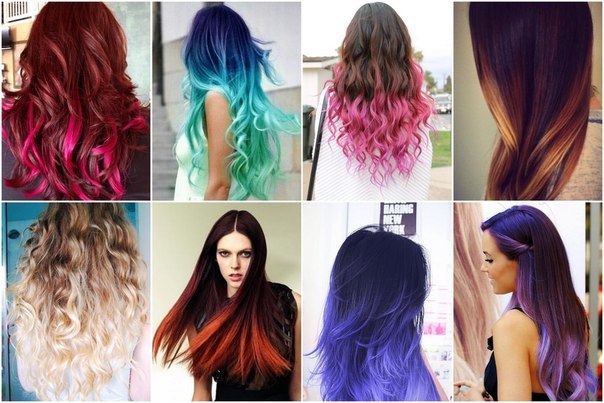 Different techniques for creating the Ombre on the hair